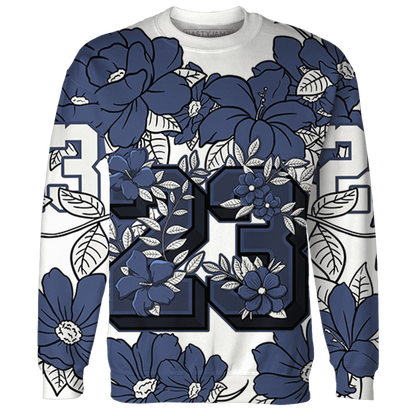 Low-Diffused-Blue-11s-Sweatshirt-Match-23-Floral-3D-Flower