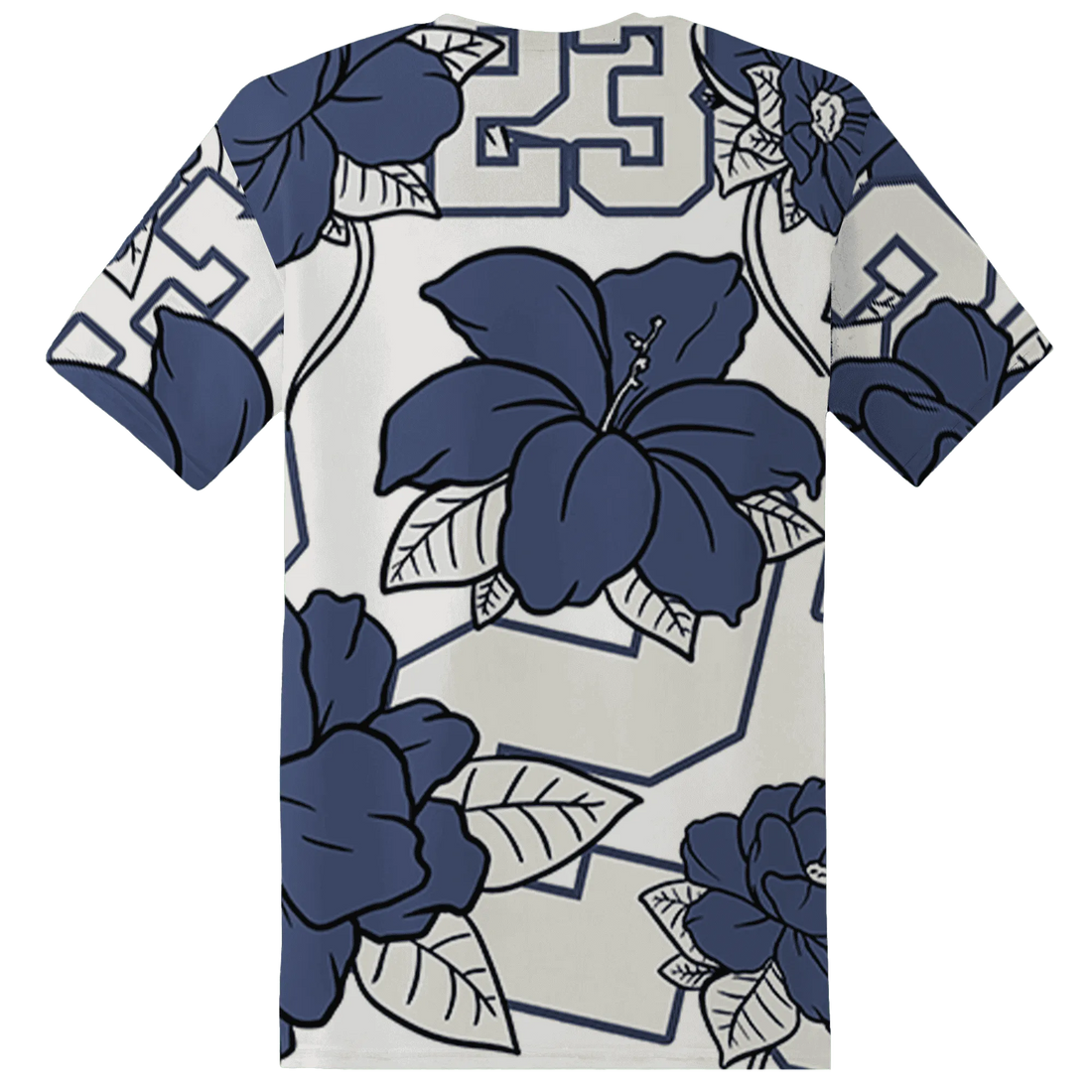 Low-Diffused-Blue-11s-T-Shirt-Match-23-Floral-3D-Flower