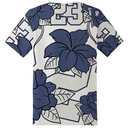 Low-Diffused-Blue-11s-T-Shirt-Match-23-Floral-3D-Flower