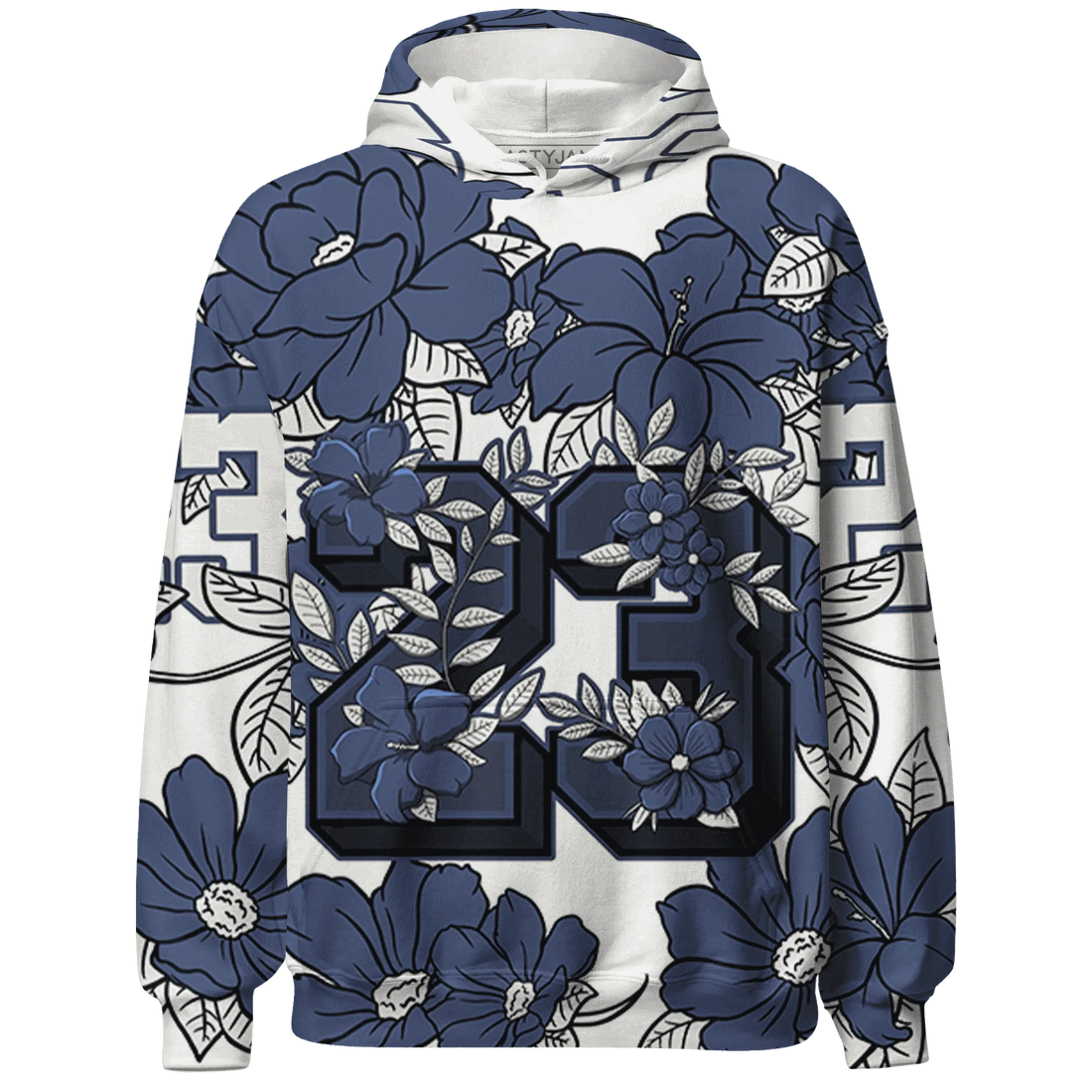 Low-Diffused-Blue-11s-Hoodie-Match-23-Floral-3D-Flower