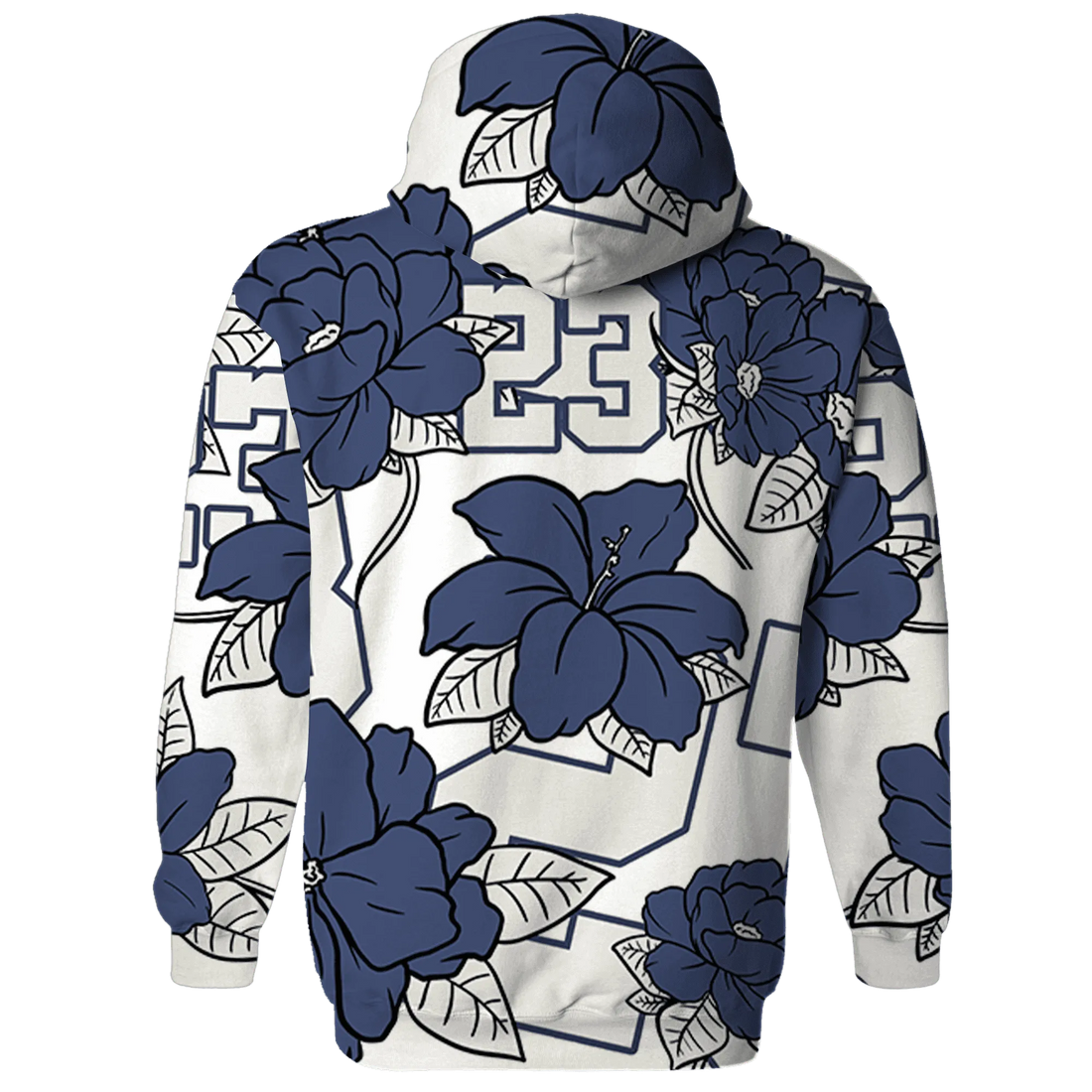 Low-Diffused-Blue-11s-Hoodie-Match-23-Floral-3D-Flower