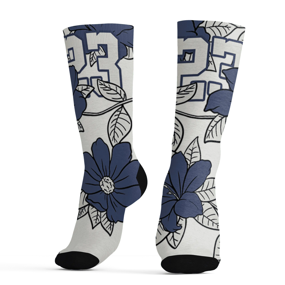 Low-Diffused-Blue-11s-Socks-Match-23-Floral-3D-Flower