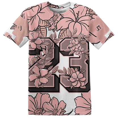 Low Legend Pink 11s T Shirt Match 23 Floral 3D All-Over Print Flower - NastyJamz