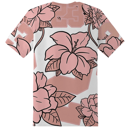 Low Legend Pink 11s T Shirt Match 23 Floral 3D All-Over Print Flower - NastyJamz