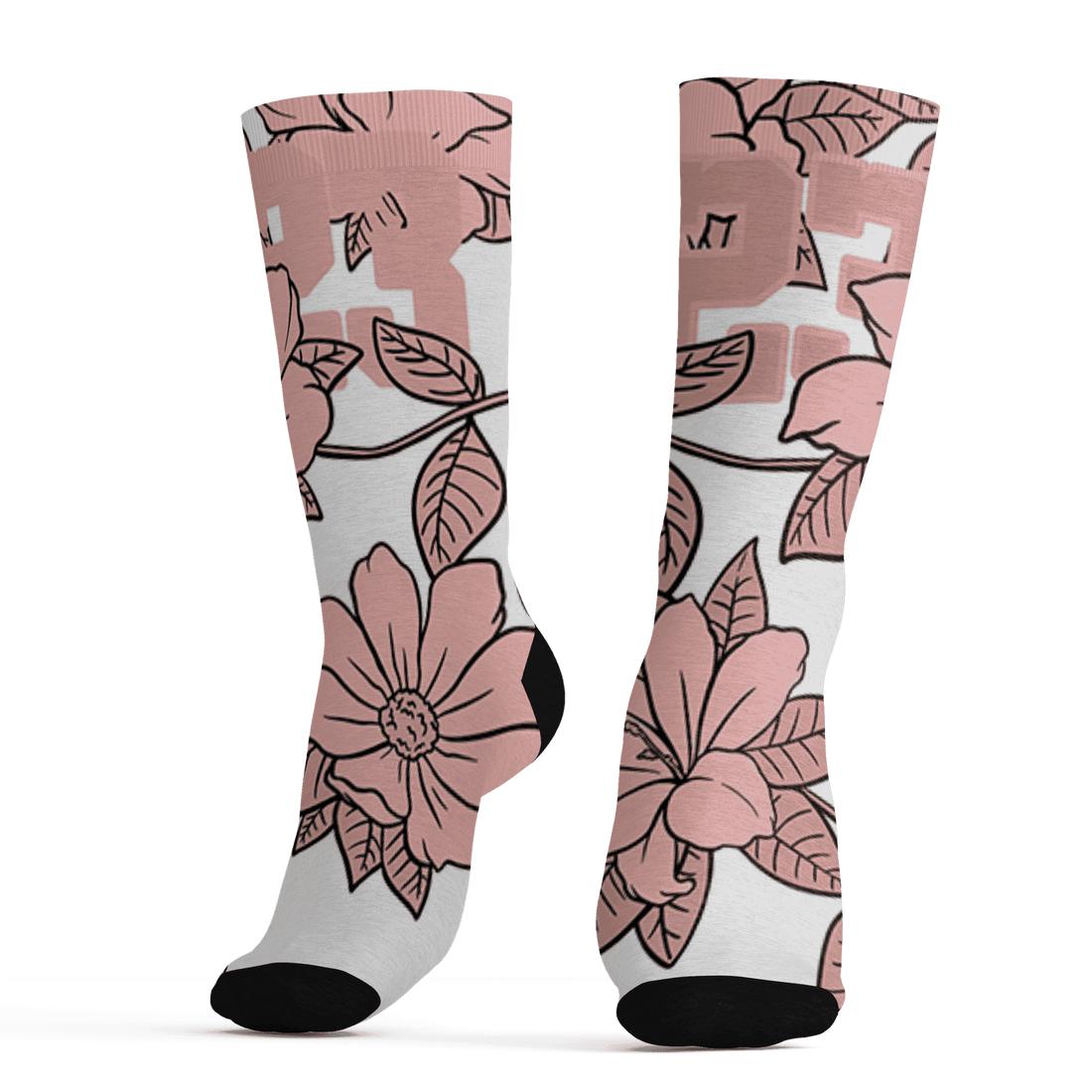 Low Legend Pink 11s Socks Match 23 Floral 3D All-Over Print Flower - NastyJamz