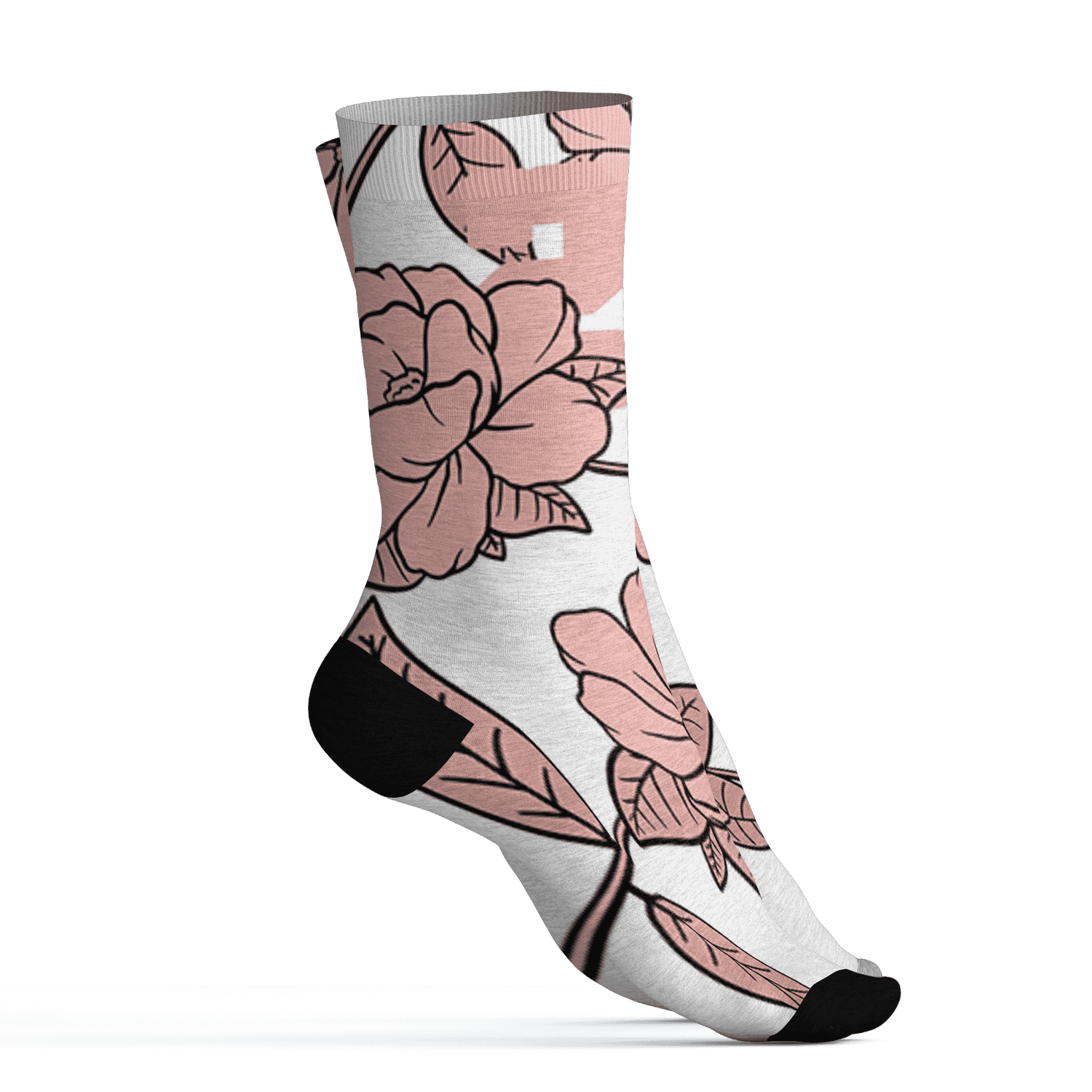 Low Legend Pink 11s Socks Match 23 Floral 3D All-Over Print Flower - NastyJamz