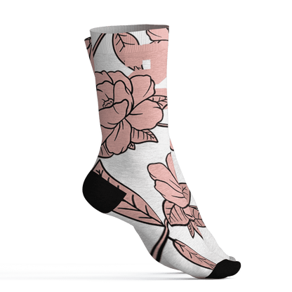 Low Legend Pink 11s Socks Match 23 Floral 3D All-Over Print Flower - NastyJamz