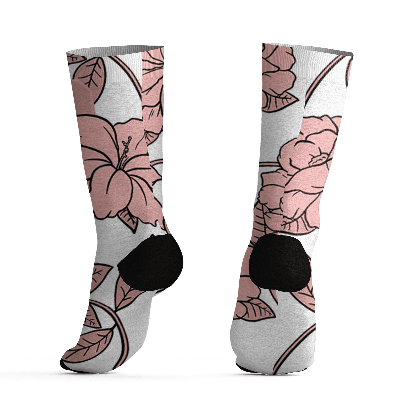 Low Legend Pink 11s Socks Match 23 Floral 3D All-Over Print Flower - NastyJamz