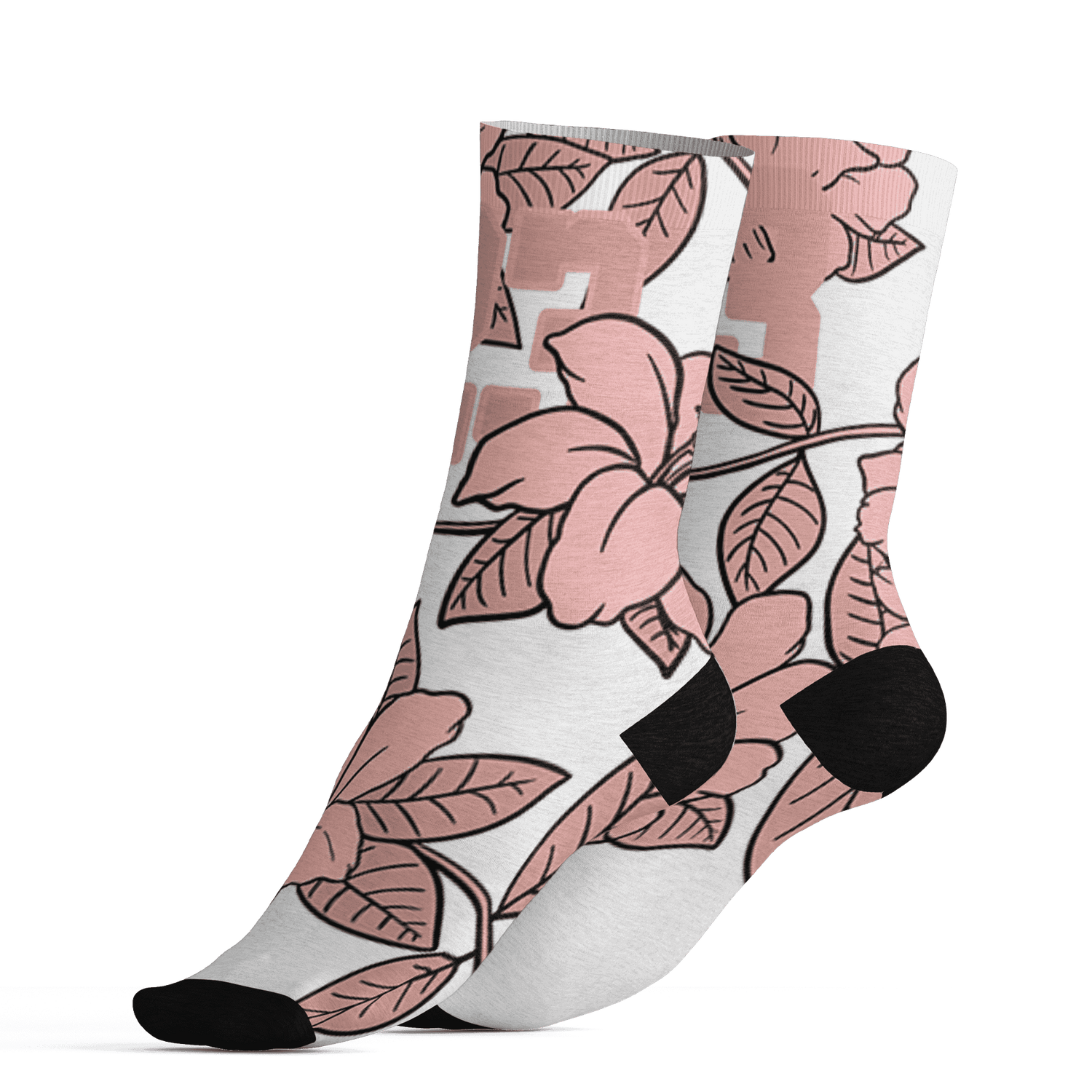 Low Legend Pink 11s Socks Match 23 Floral 3D All-Over Print Flower - NastyJamz