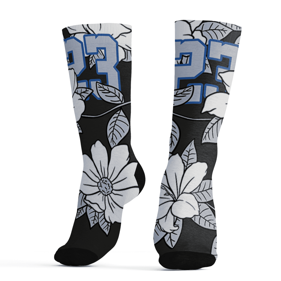 Low Space Jamz 11s Socks Match 23 Floral 3D All-Over Print Flower - NastyJamz