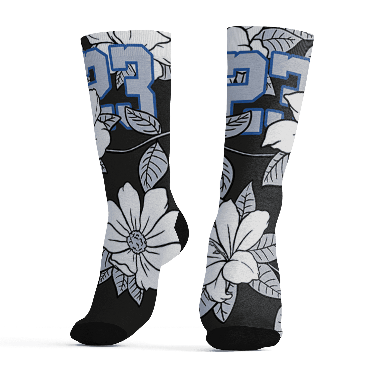 Low Space Jamz 11s Socks Match 23 Floral 3D All-Over Print Flower - NastyJamz