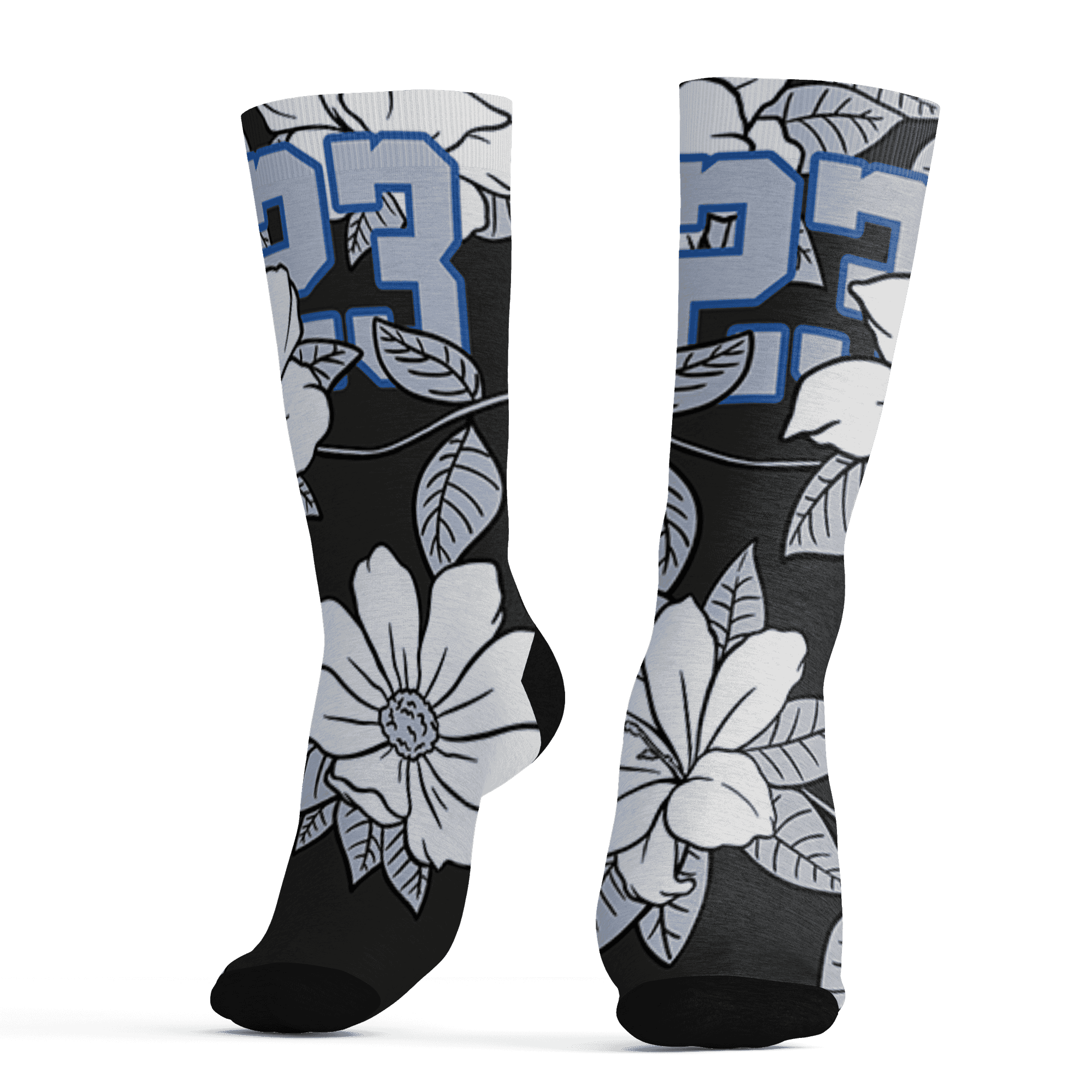 Low Space Jamz 11s Socks Match 23 Floral 3D All-Over Print Flower - NastyJamz