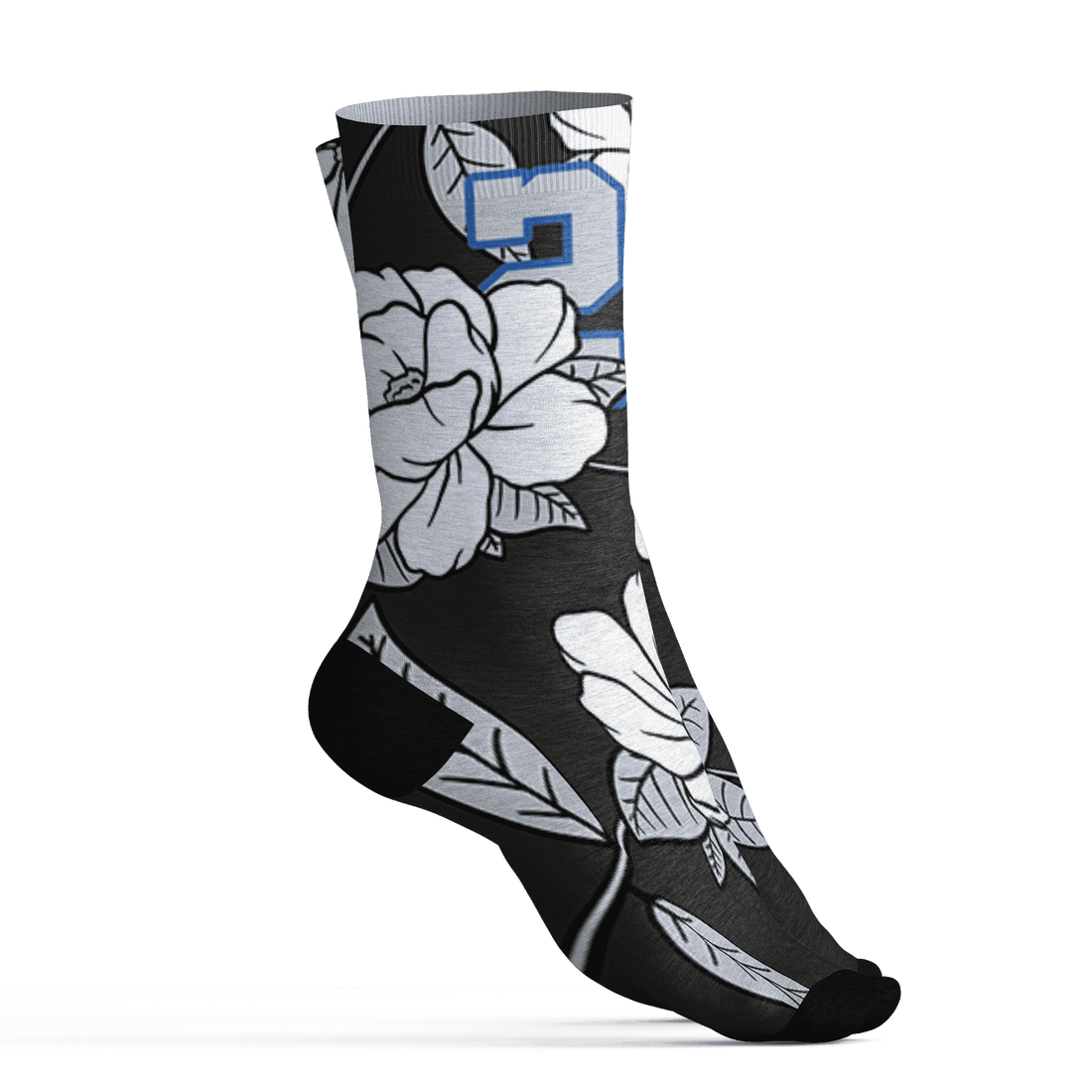 Low Space Jamz 11s Socks Match 23 Floral 3D All-Over Print Flower - NastyJamz