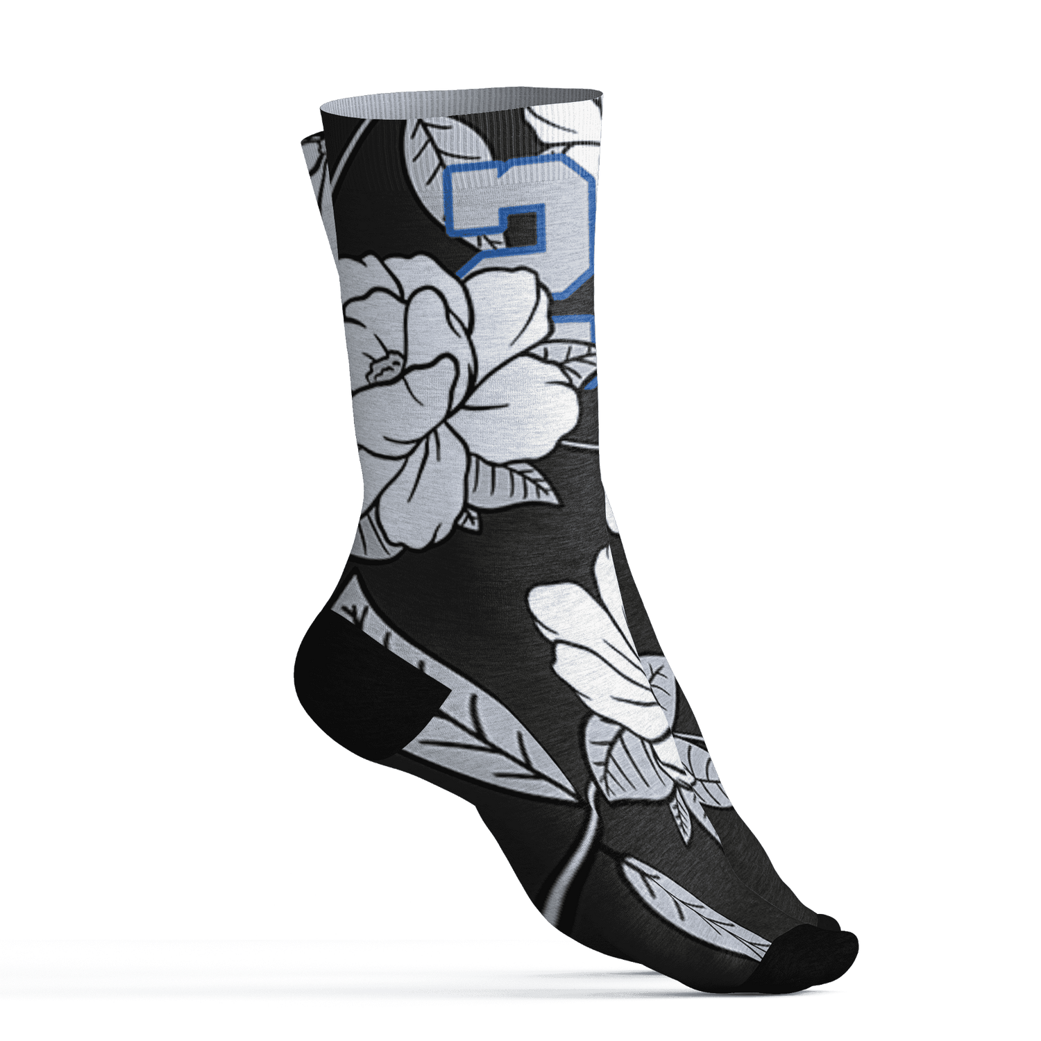 Low Space Jamz 11s Socks Match 23 Floral 3D All-Over Print Flower - NastyJamz