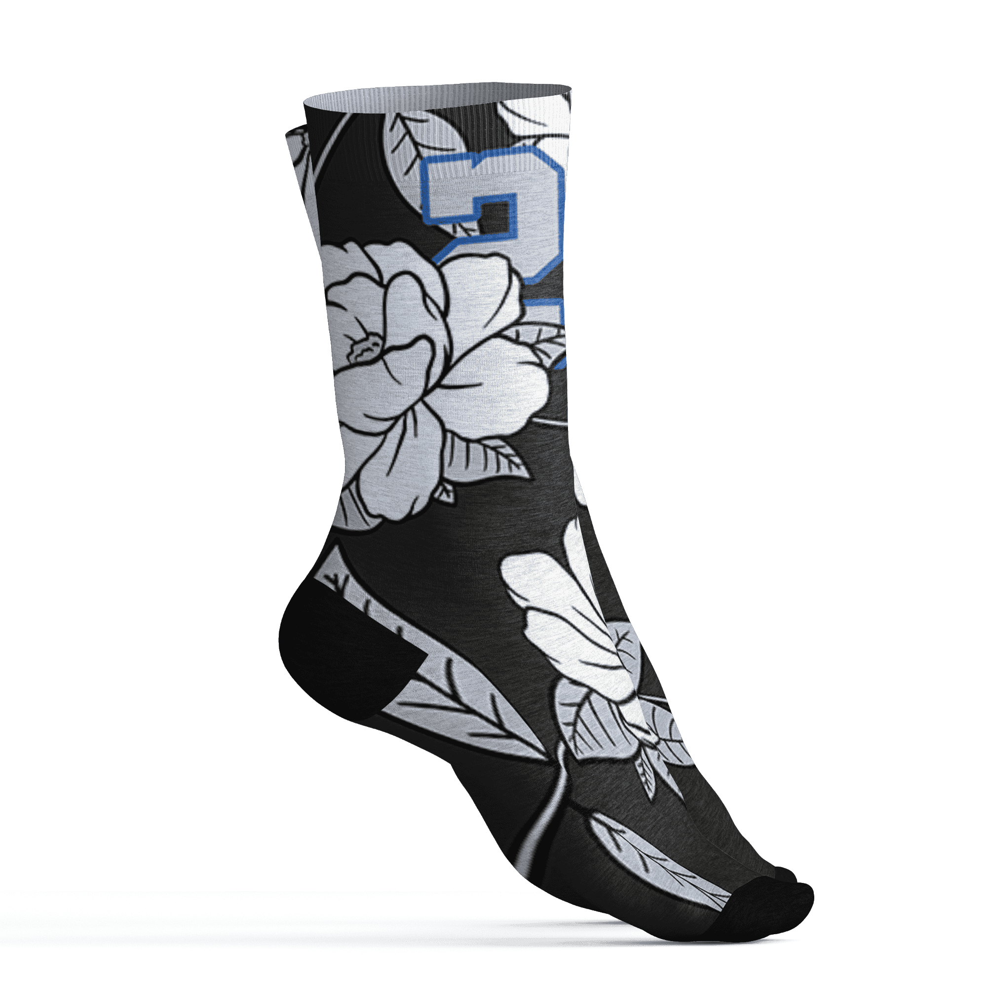 Low Space Jamz 11s Socks Match 23 Floral 3D All-Over Print Flower - NastyJamz
