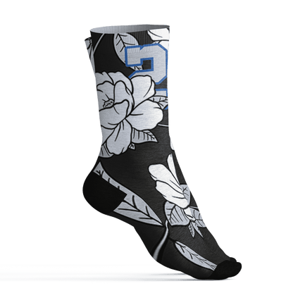 Low Space Jamz 11s Socks Match 23 Floral 3D All-Over Print Flower - NastyJamz