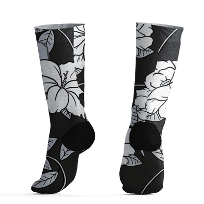 Low Space Jamz 11s Socks Match 23 Floral 3D All-Over Print Flower - NastyJamz
