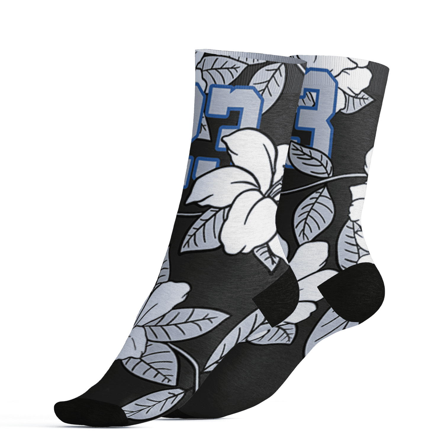 Low Space Jamz 11s Socks Match 23 Floral 3D All-Over Print Flower - NastyJamz