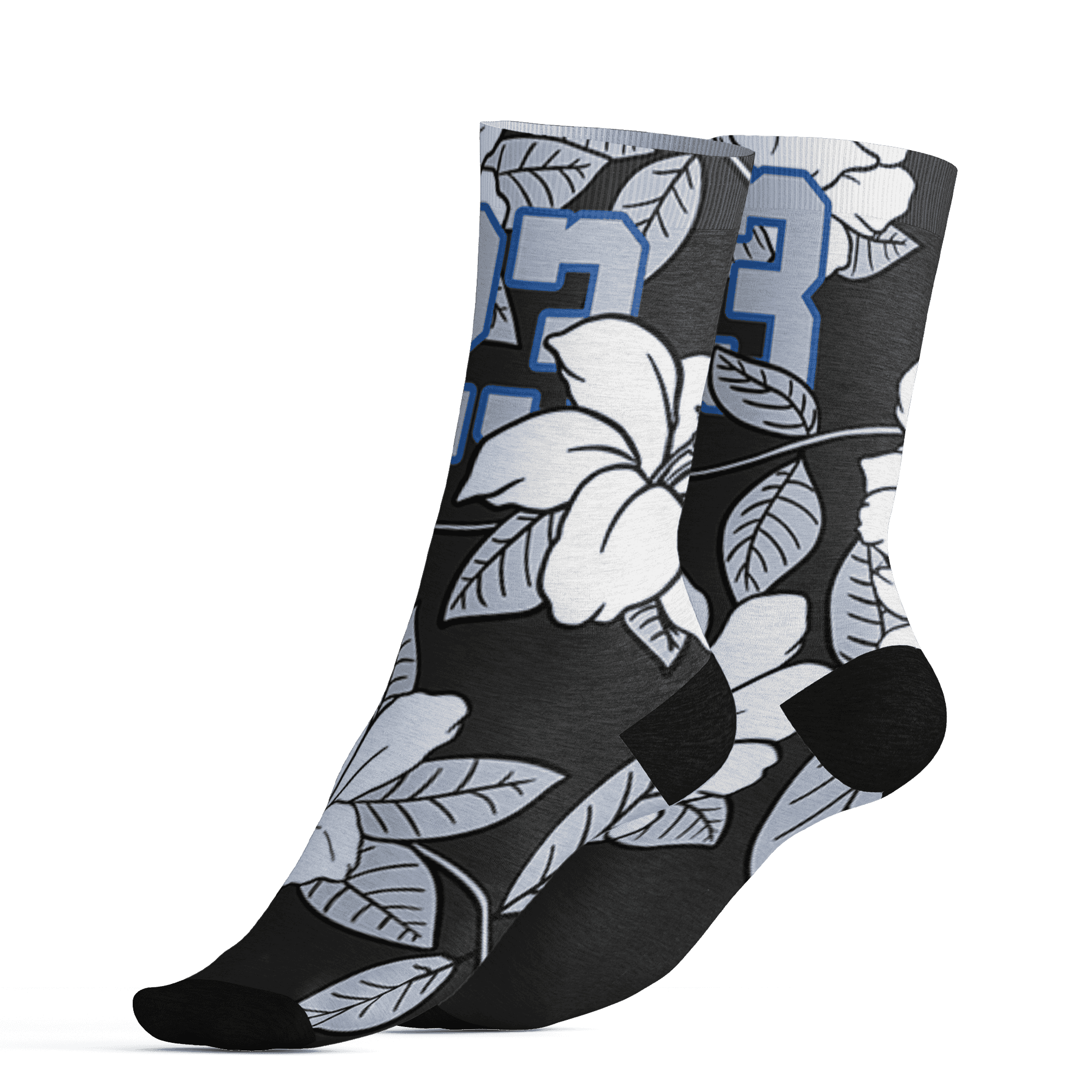 Low Space Jamz 11s Socks Match 23 Floral 3D All-Over Print Flower - NastyJamz