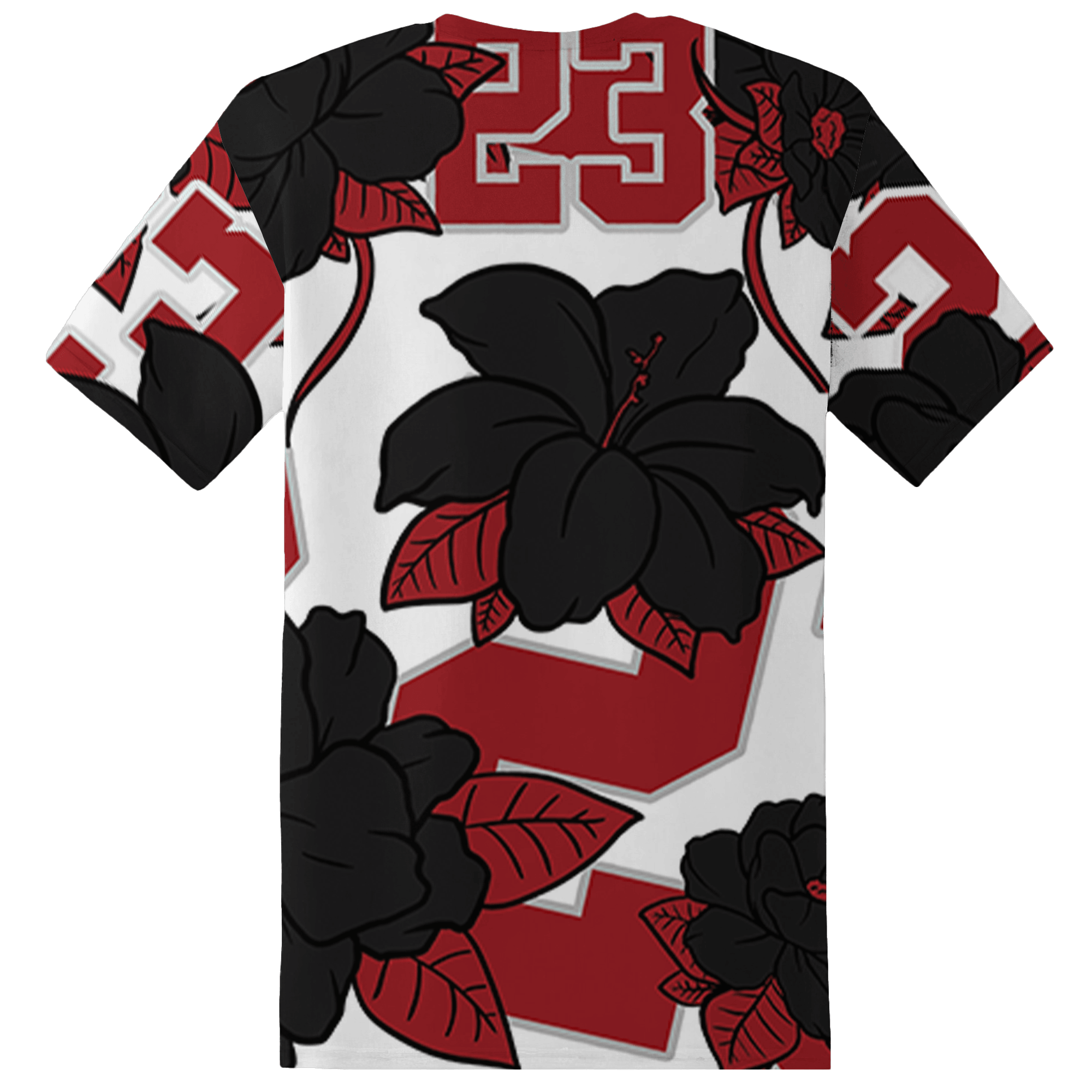 Retro Red Taxi 12s T Shirt Match 23 Floral 3D All-Over Print Flower - NastyJamz