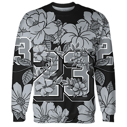 Wolf-Grey-12s-Sweatshirt-Match-23-Floral-3D-Flower