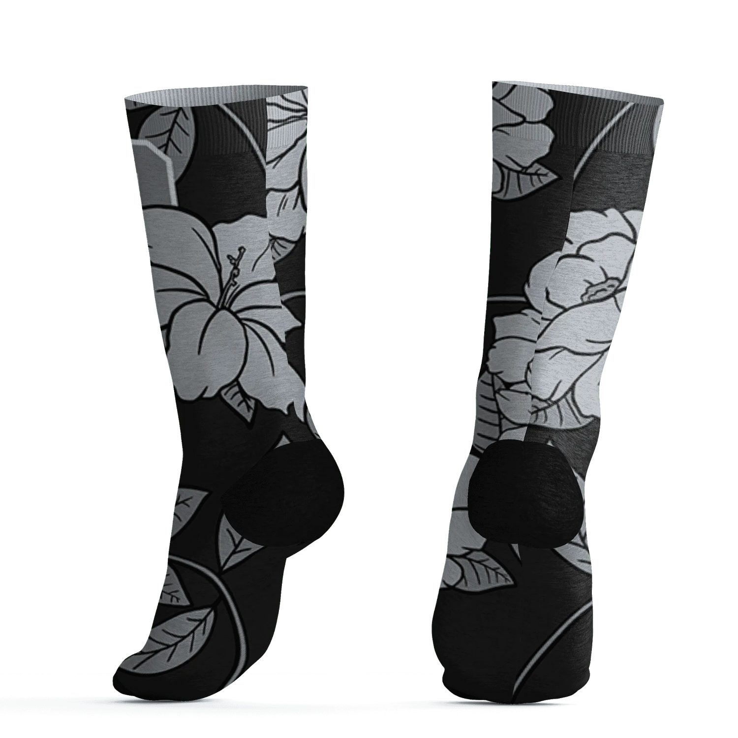 Wolf-Grey-12s-Socks-Match-23-Floral-3D-Flower