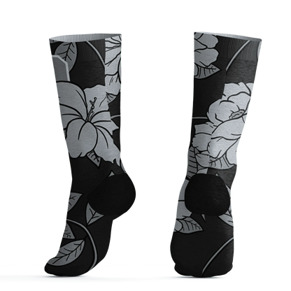 Wolf-Grey-12s-Socks-Match-23-Floral-3D-Flower