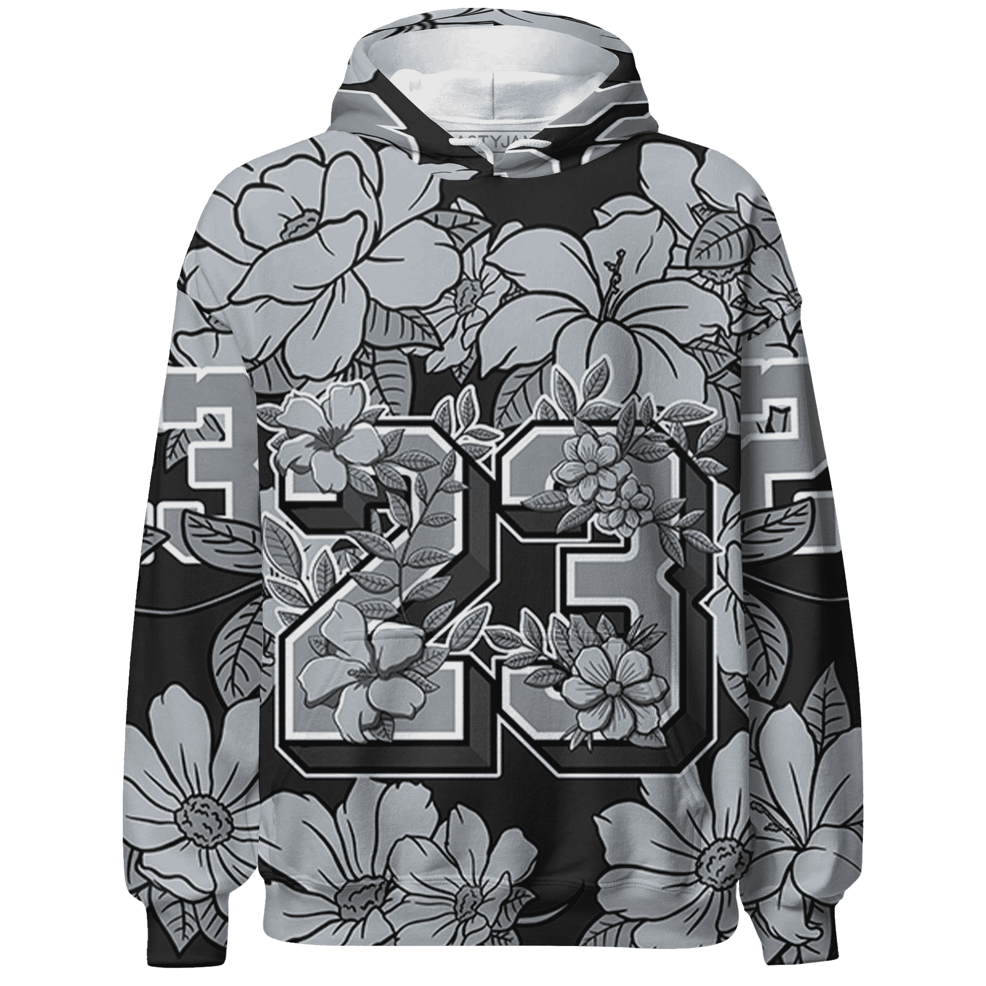 Wolf-Grey-12s-Hoodie-Match-23-Floral-3D-Flower