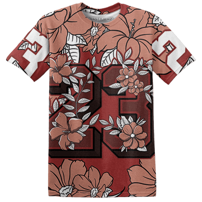 Dune Red 13s T Shirt Match 23 Floral 3D All-Over Print Flower - NastyJamz