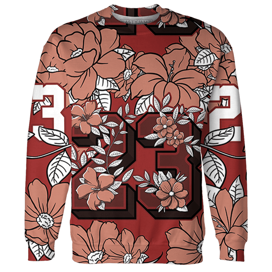 Dune Red 13s Sweatshirt Match 23 Floral 3D All-Over Print Flower - NastyJamz