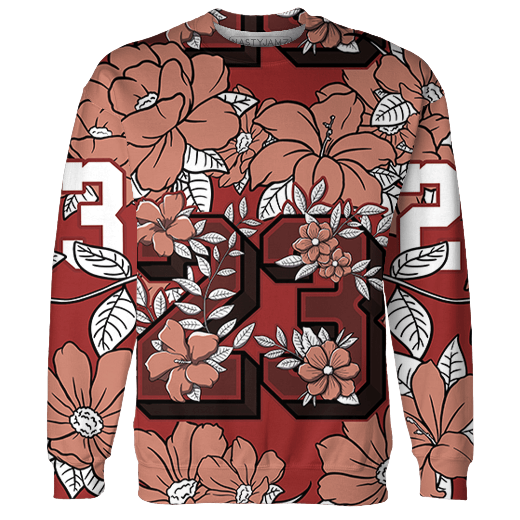 Dune Red 13s Sweatshirt Match 23 Floral 3D All-Over Print Flower - NastyJamz