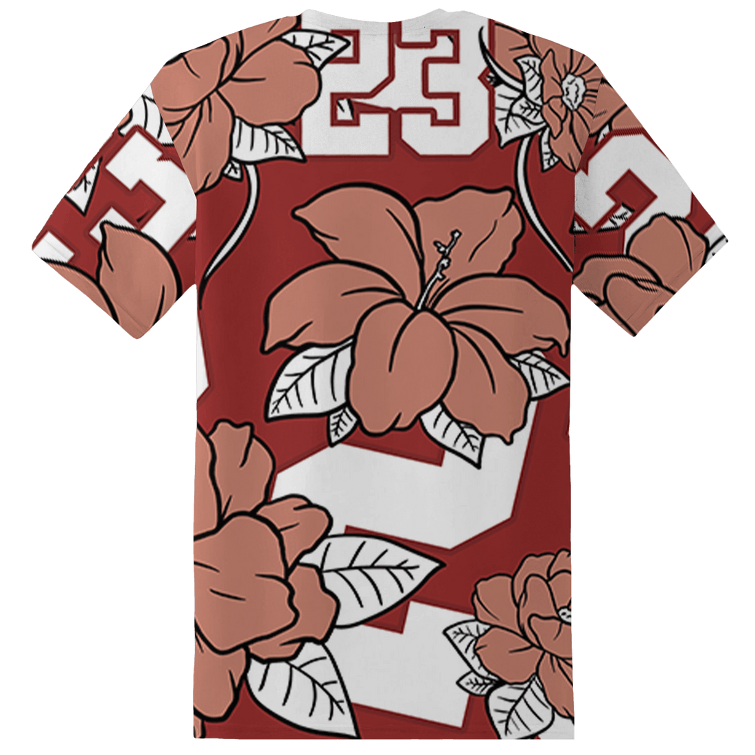 Dune Red 13s T Shirt Match 23 Floral 3D All-Over Print Flower - NastyJamz