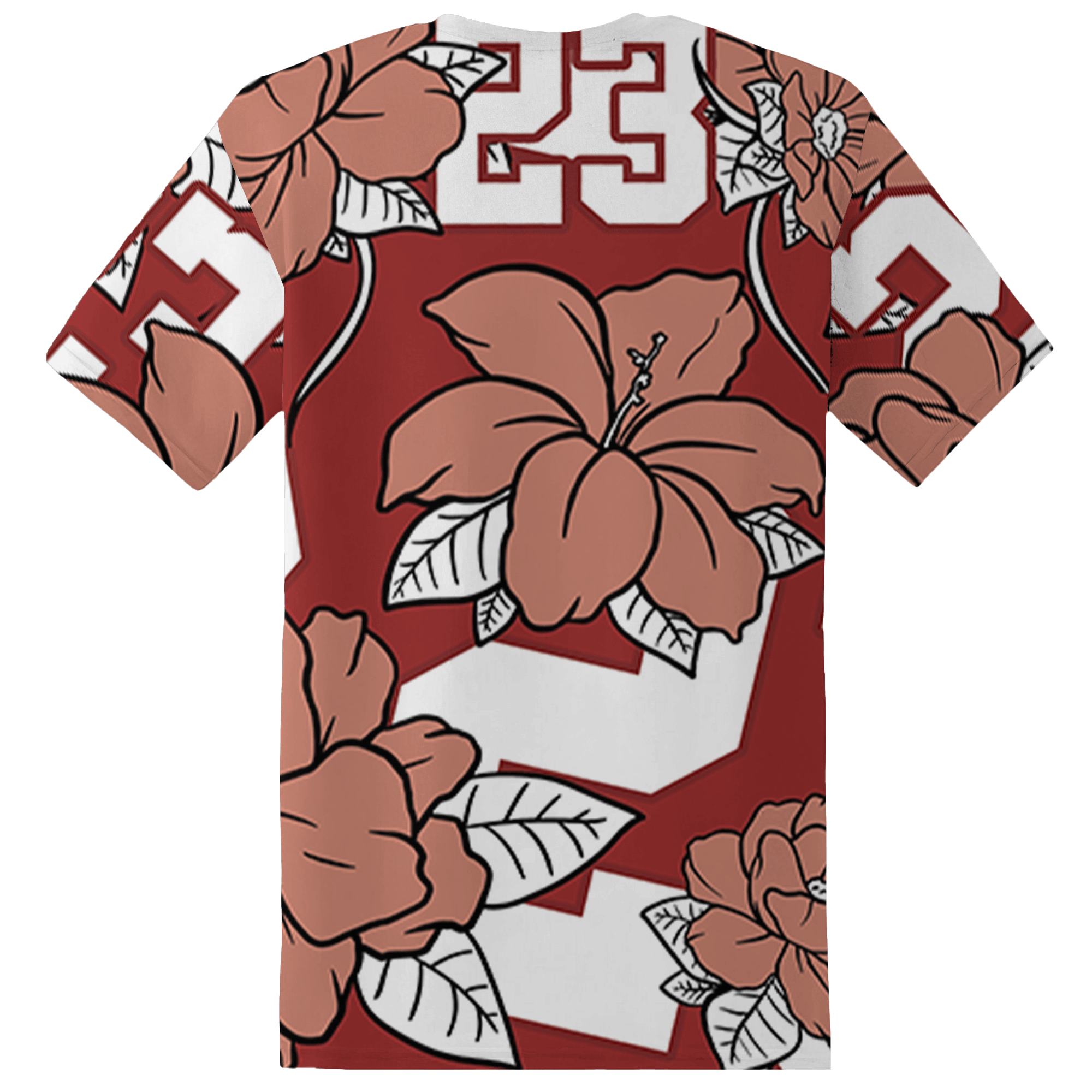 Dune Red 13s T Shirt Match 23 Floral 3D All-Over Print Flower - NastyJamz