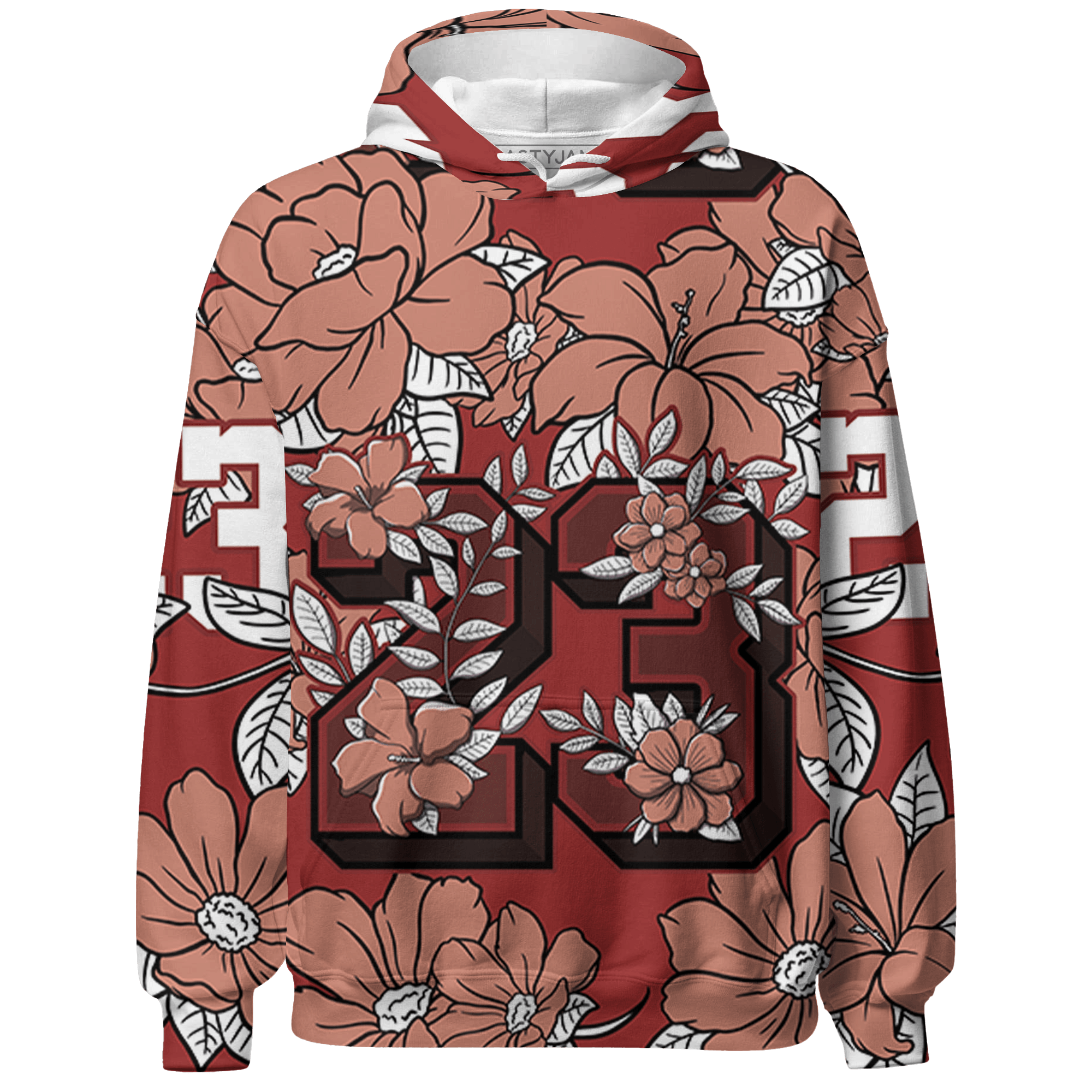 Dune Red 13s Hoodie Match 23 Floral 3D All-Over Print Flower - NastyJamz