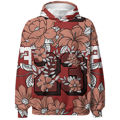 Dune Red 13s Hoodie Match 23 Floral 3D All-Over Print Flower - NastyJamz