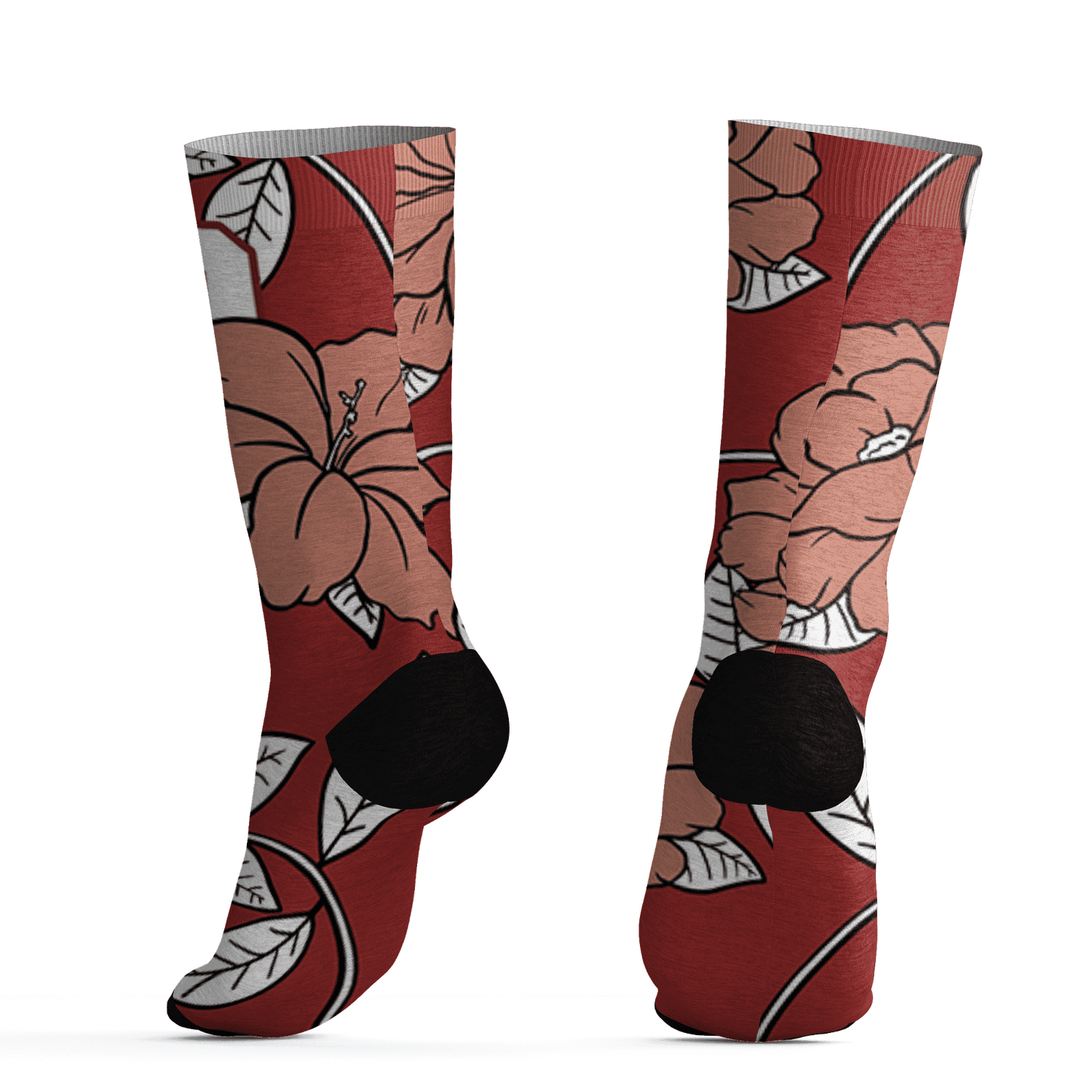 Dune Red 13s Socks Match 23 Floral 3D All-Over Print Flower - NastyJamz