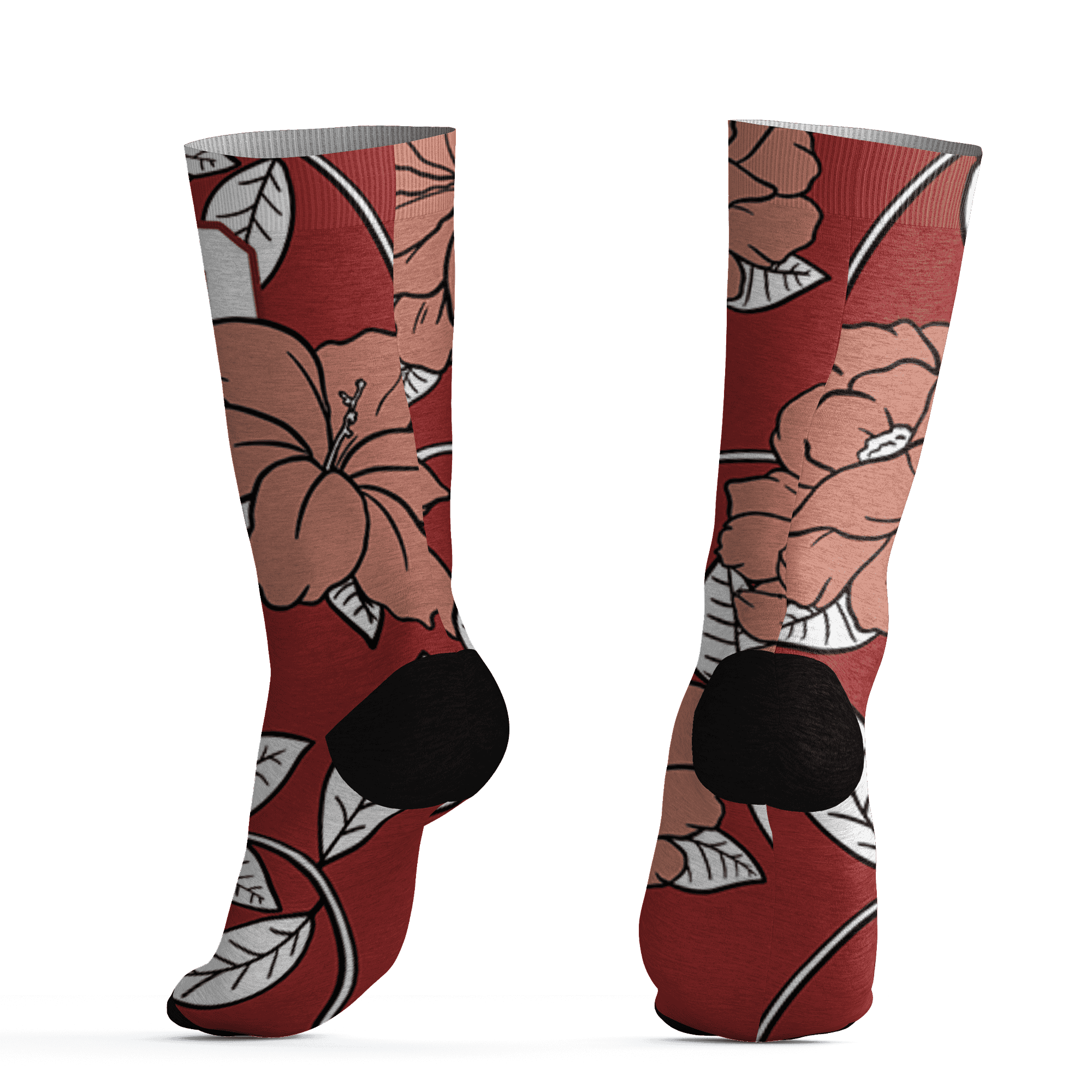 Dune Red 13s Socks Match 23 Floral 3D All-Over Print Flower - NastyJamz