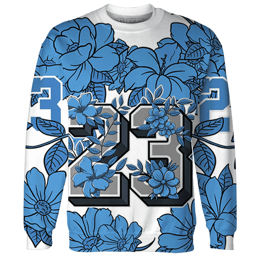 Carolina-Blue-Univercitii-17s-Sweatshirt-Match-23-Floral-3D-Flower