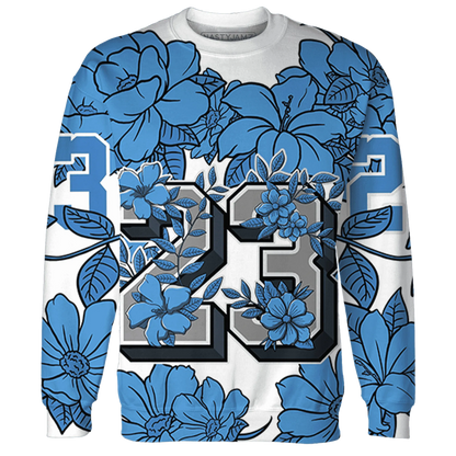 Carolina-Blue-Univercitii-17s-Sweatshirt-Match-23-Floral-3D-Flower