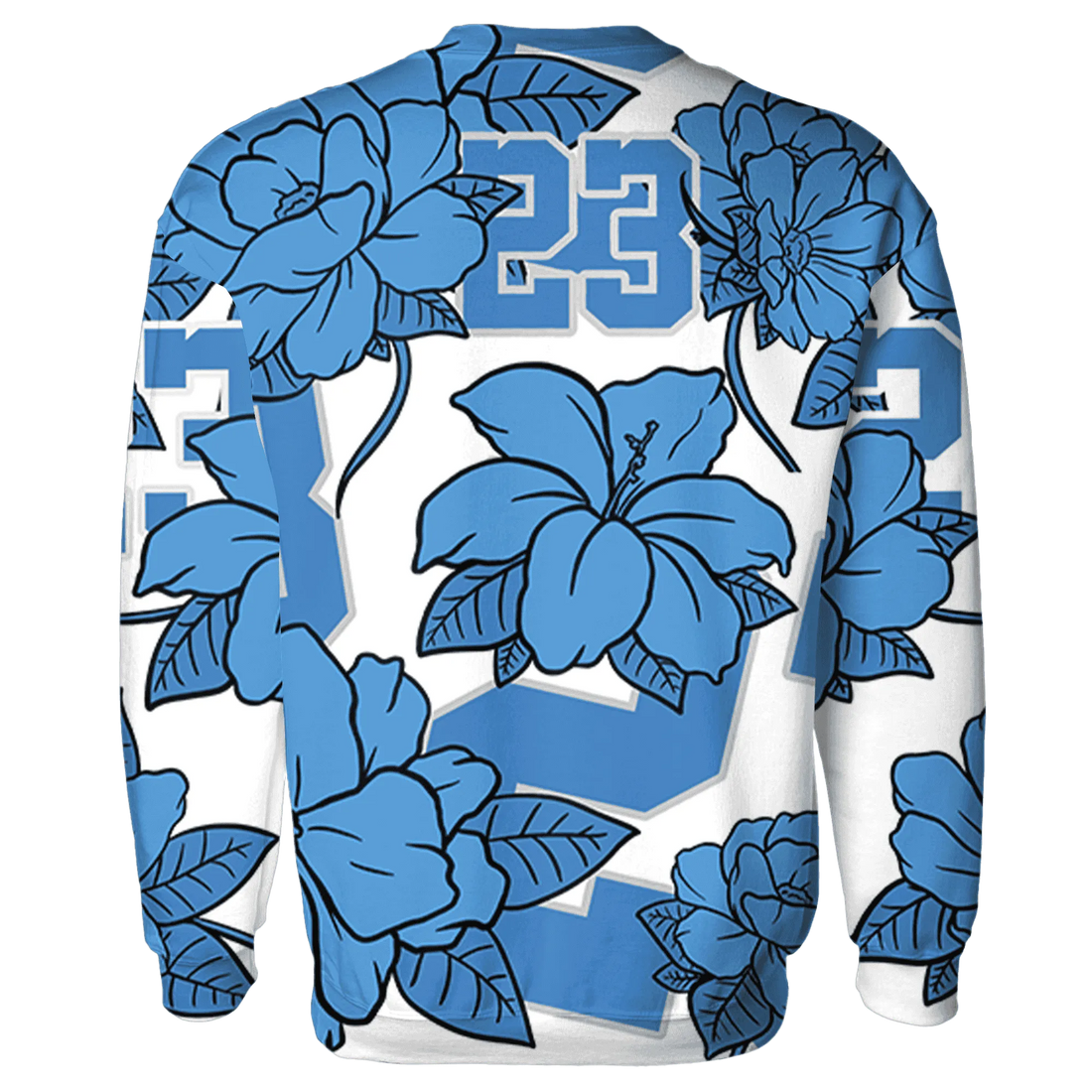 Carolina-Blue-Univercitii-17s-Sweatshirt-Match-23-Floral-3D-Flower
