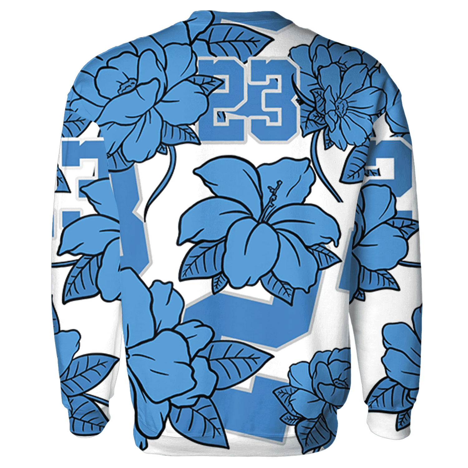 Carolina-Blue-Univercitii-17s-Sweatshirt-Match-23-Floral-3D-Flower
