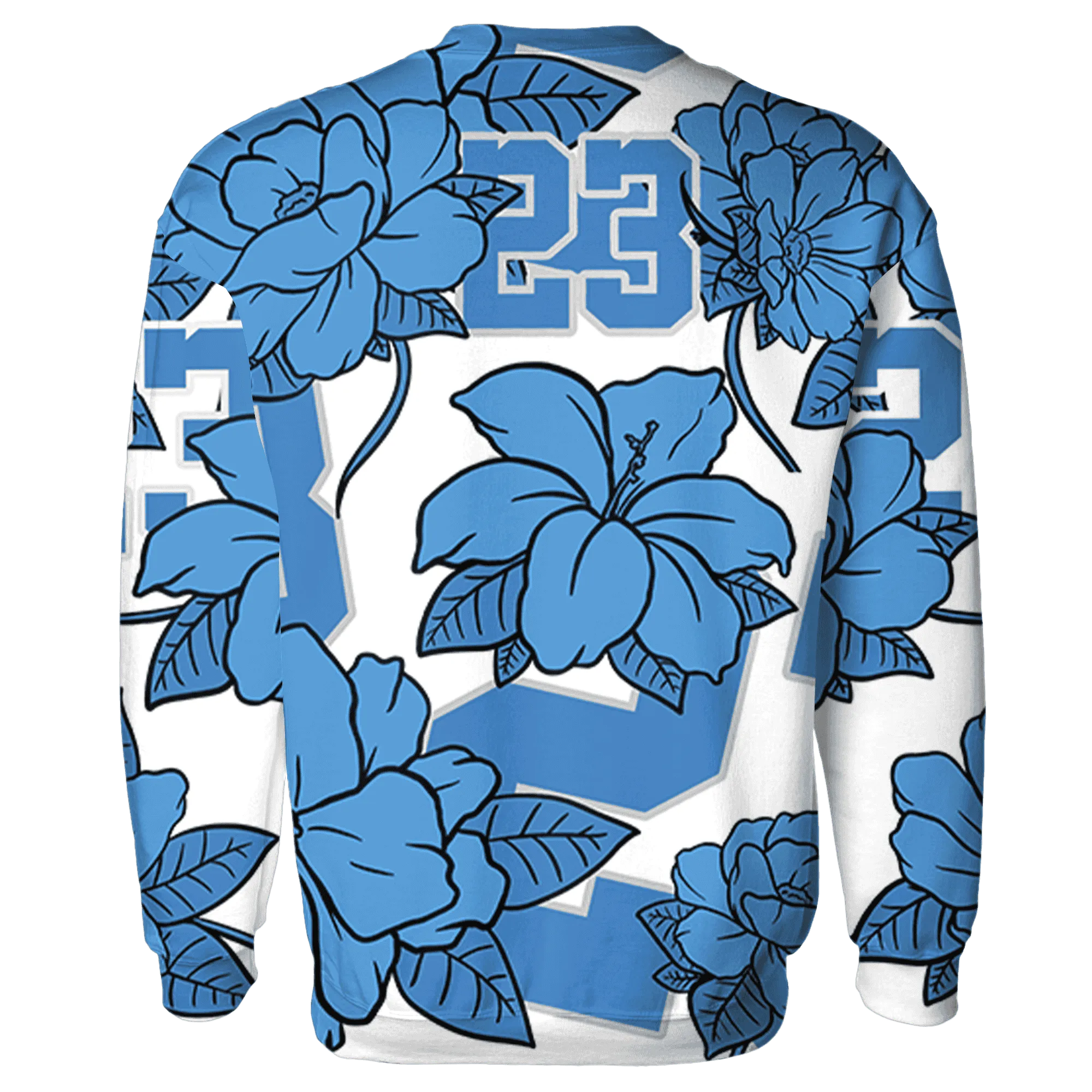 Carolina-Blue-Univercitii-17s-Sweatshirt-Match-23-Floral-3D-Flower