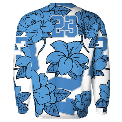 Carolina-Blue-Univercitii-17s-Sweatshirt-Match-23-Floral-3D-Flower
