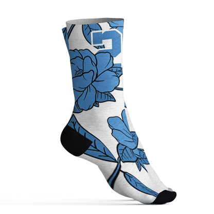 Carolina-Blue-Univercitii-17s-Socks-Match-23-Floral-3D-Flower