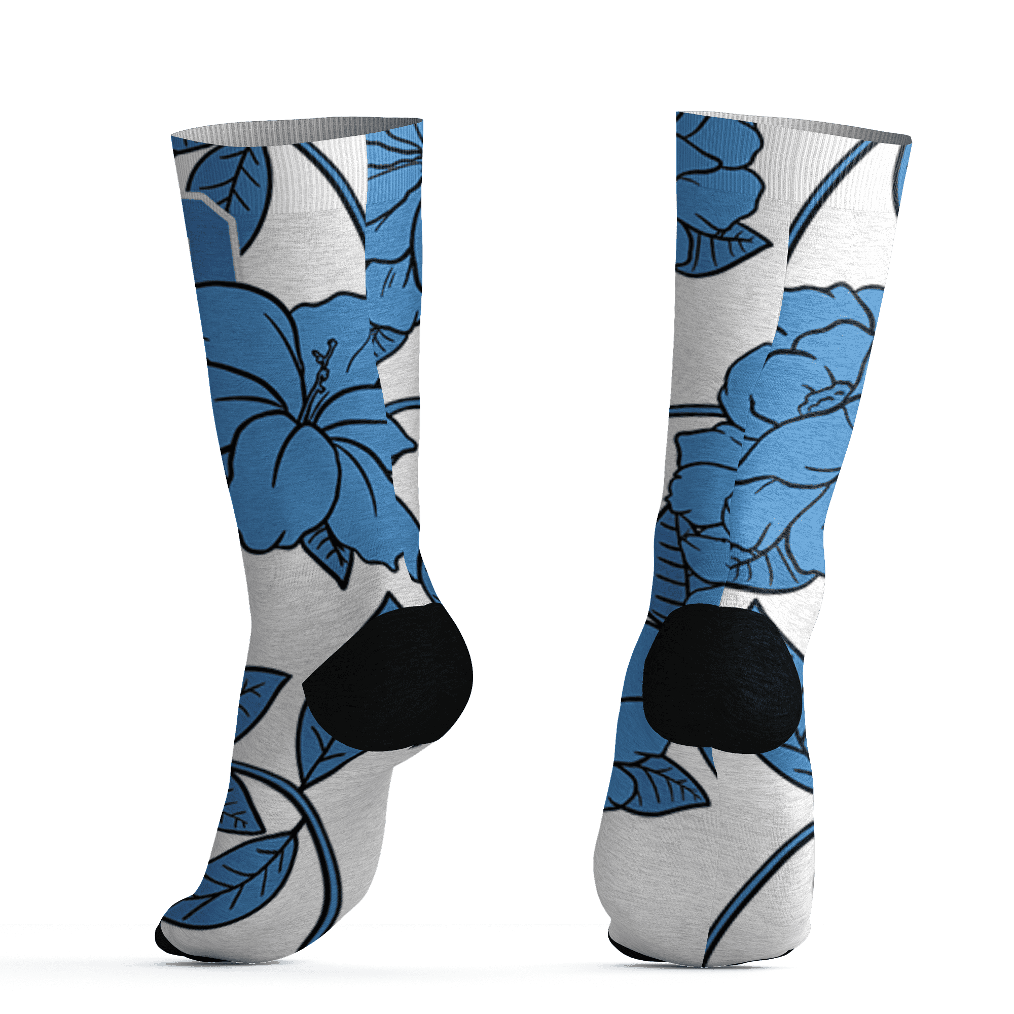 Carolina-Blue-Univercitii-17s-Socks-Match-23-Floral-3D-Flower