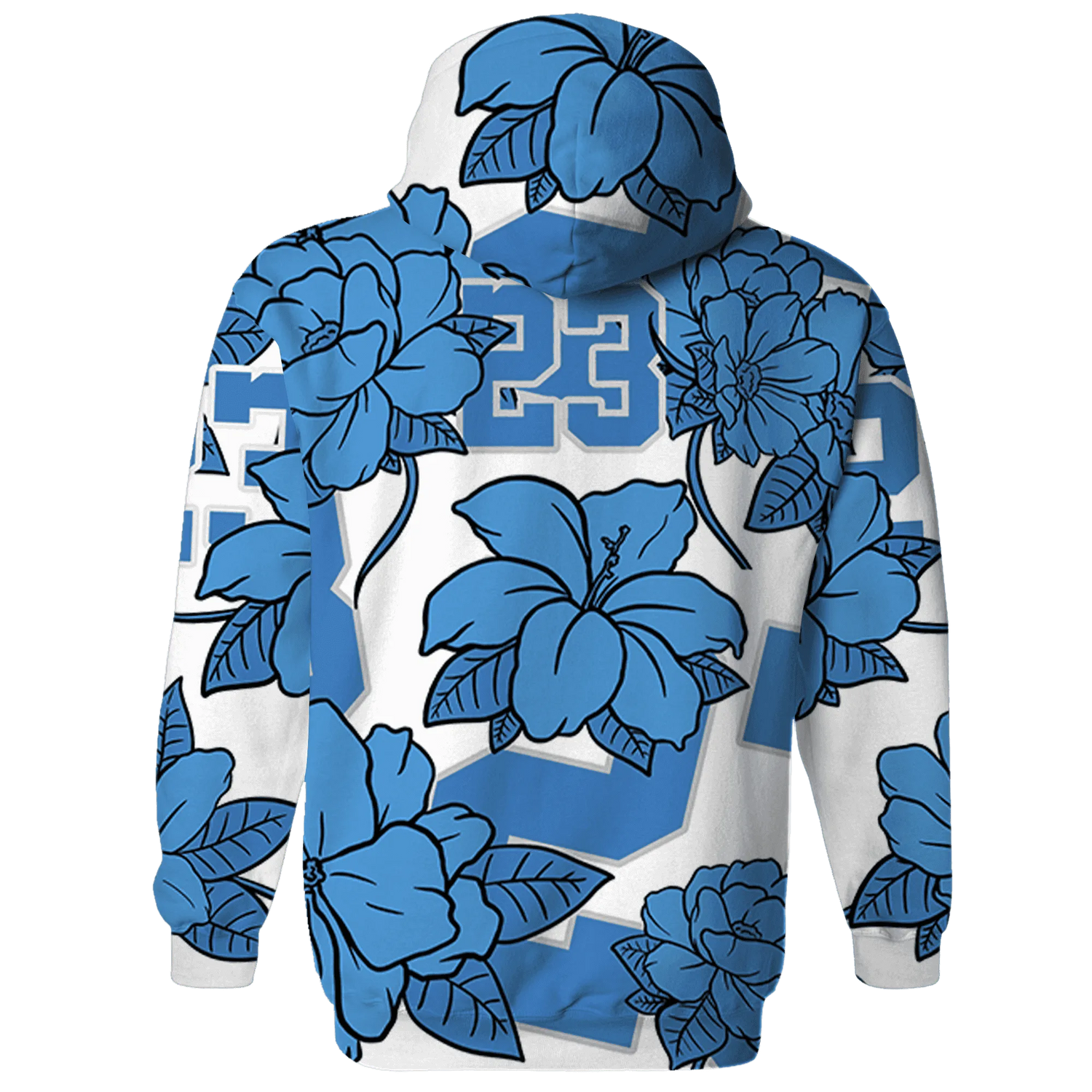 Carolina-Blue-Univercitii-17s-Hoodie-Match-23-Floral-3D-Flower