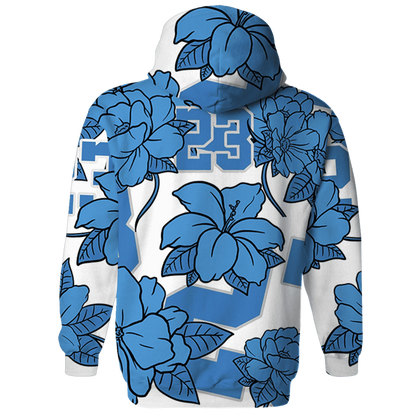 Carolina-Blue-Univercitii-17s-Hoodie-Match-23-Floral-3D-Flower