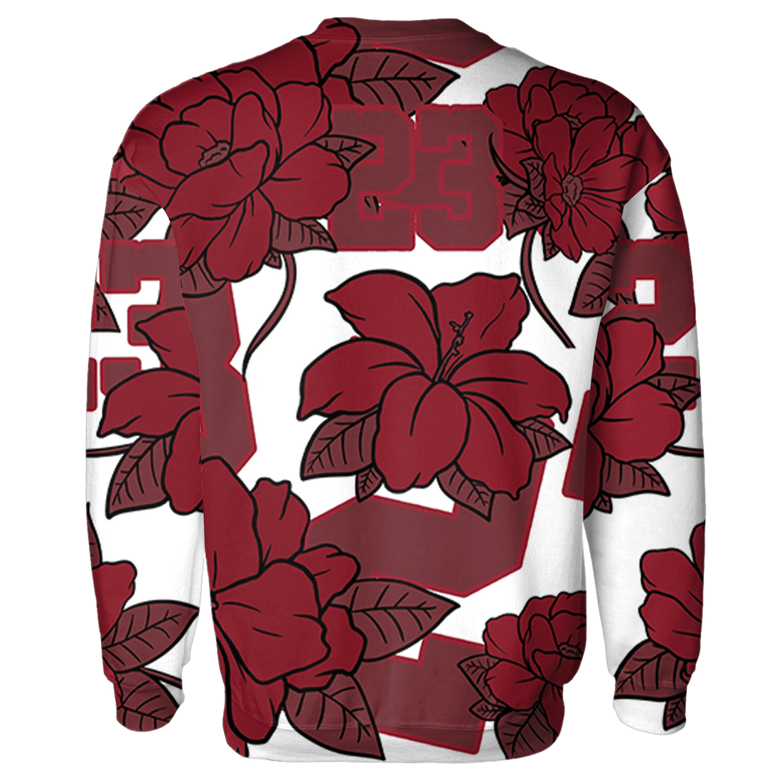 High 85 Metallic Burgundy 1s Sweatshirt Match 23 Floral 3D All-Over Print Flower - NastyJamz