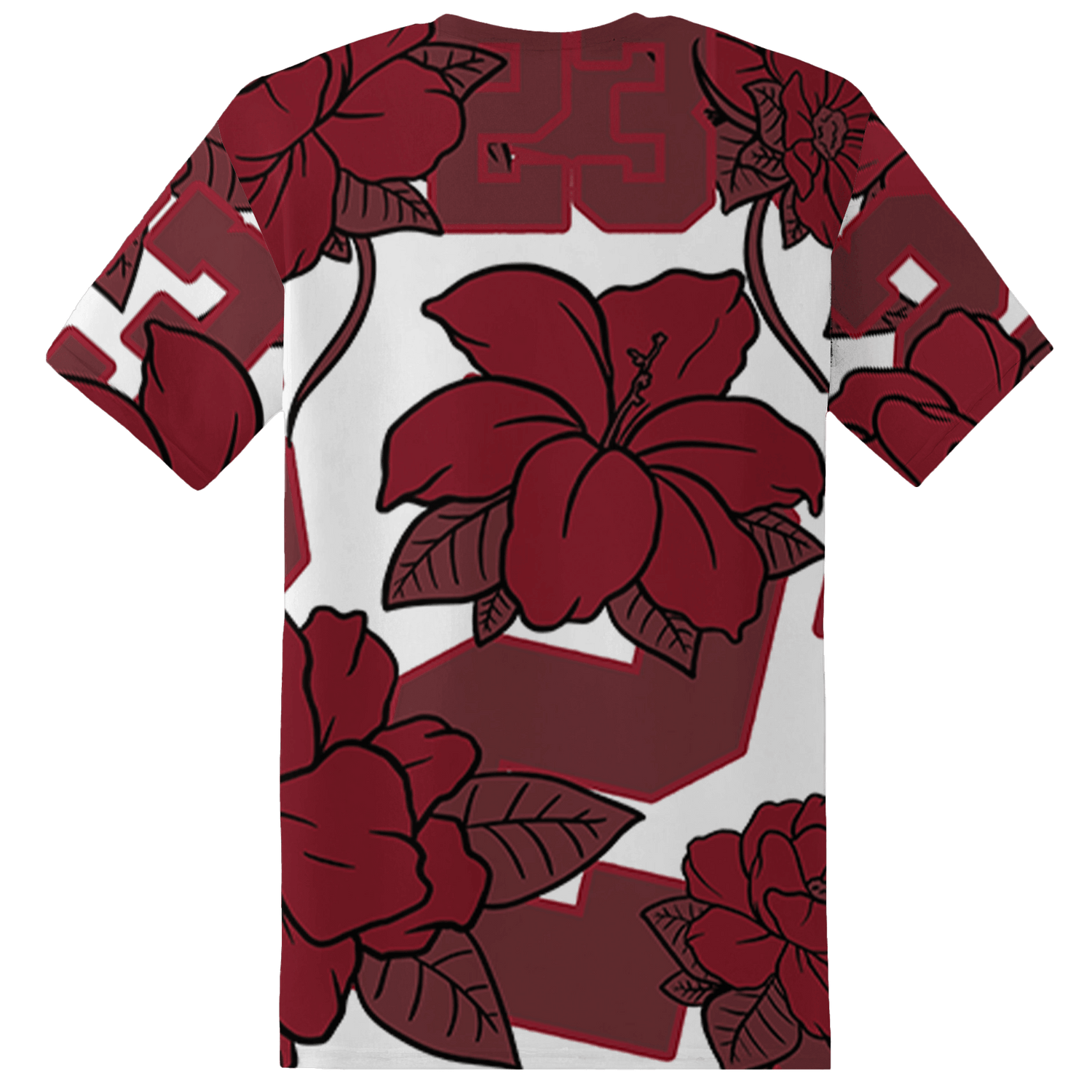 High 85 Metallic Burgundy 1s T Shirt Match 23 Floral 3D All-Over Print Flower - NastyJamz
