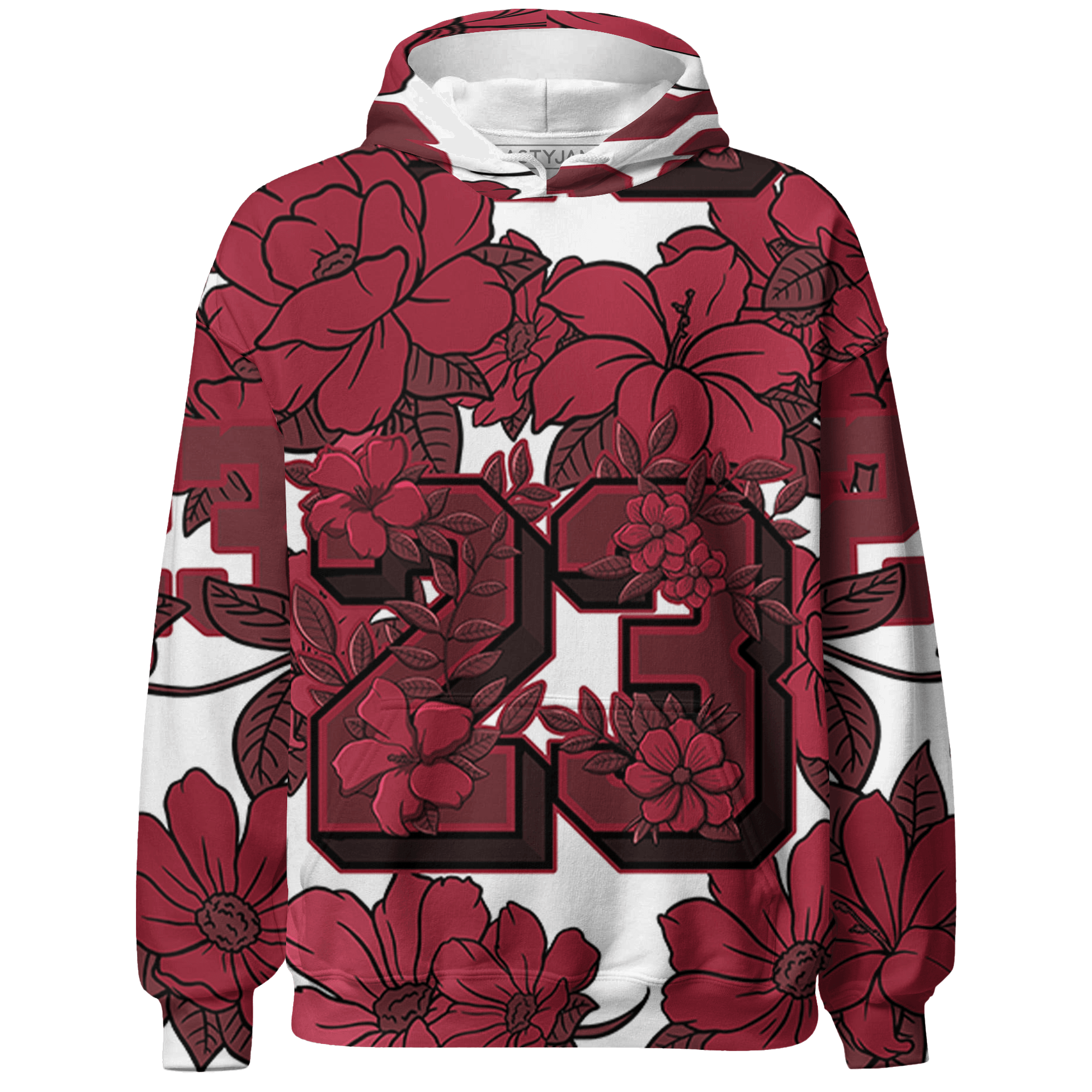High 85 Metallic Burgundy 1s Hoodie Match 23 Floral 3D All-Over Print Flower - NastyJamz